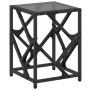 Mesa de centro de acero y superficie vidrio negro 30x30x41 cm en Mesas de centro | Comprar online en Foru.es