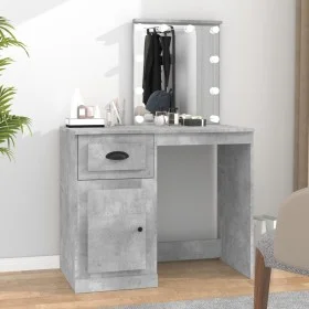 LED Schminktisch Sperrholz Beton grau 90x50x132,5 cm von vidaXL, Schlafzimmerkommoden - Ref: Foro24-816772, Preis: 101,70 €, ...