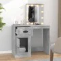 LED plywood gray concrete dressing table 90x50x132.5 cm by vidaXL, Bedroom Dressers - Ref: Foro24-816772, Price: 101,70 €, Di...