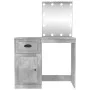 LED plywood gray concrete dressing table 90x50x132.5 cm by vidaXL, Bedroom Dressers - Ref: Foro24-816772, Price: 101,70 €, Di...