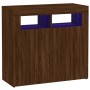 Aparador con luces LED roble ahumado 80x35x75 cm de vidaXL, Aparadores - Ref: Foro24-815731, Precio: 74,03 €, Descuento: %