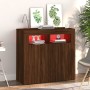 Aparador con luces LED roble ahumado 80x35x75 cm de vidaXL, Aparadores - Ref: Foro24-815731, Precio: 74,03 €, Descuento: %
