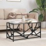 Mesa de centro acero superficie de vidrio negra 78,5x40x41cm en Mesas de centro | Comprar online en Foru.es