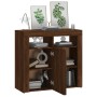 Aparador con luces LED roble ahumado 80x35x75 cm de vidaXL, Aparadores - Ref: Foro24-815731, Precio: 74,03 €, Descuento: %
