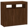 Aparador con luces LED roble ahumado 80x35x75 cm de vidaXL, Aparadores - Ref: Foro24-815731, Precio: 74,03 €, Descuento: %