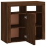 Aparador con luces LED roble ahumado 80x35x75 cm de vidaXL, Aparadores - Ref: Foro24-815731, Precio: 74,03 €, Descuento: %