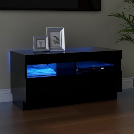 Mueble de TV con luces LED negro 80x35x40 cm de vidaXL, Muebles TV - Ref: Foro24-804446, Precio: 60,69 €, Descuento: %