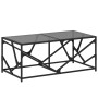 Mesa de centro de acero superficie de vidrio negra 98,5x50x41cm en Mesas de centro | Comprar online en Foru.es