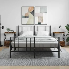 Mesitas noche 2 uds madera ingeniería roble ahumado 50x41x65 cm de vidaXL, Mesitas de noche - Ref: Foro24-826088, Precio: 62,...