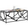 Mesa de centro de acero superficie de vidrio negra 98,5x50x41cm en Mesas de centro | Comprar online en Foru.es