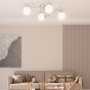 Lámpara de techo pantallas cristal redonda 4 bombillas LED G9 de vidaXL, Apliques de techo - Ref: Foro24-337908, Precio: 83,4...