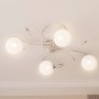 Lámpara de techo pantallas cristal redonda 4 bombillas LED G9 de vidaXL, Apliques de techo - Ref: Foro24-337908, Precio: 83,4...