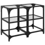Mesas de centro 2 uds vidrio transparente y acero 30x30x45 cm en Mesas de centro | Comprar online en Foru.es