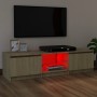 Armario TV con luces LED roble Sonoma 120x30x35,5 cm de vidaXL, Muebles TV - Ref: Foro24-804286, Precio: 68,80 €, Descuento: %