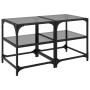 Mesa de centro superficie vidrio 2 uds acero negro 40x40x45 cm en Mesas de centro | Comprar online en Foru.es