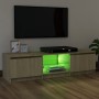 Armario TV con luces LED roble Sonoma 120x30x35,5 cm de vidaXL, Muebles TV - Ref: Foro24-804286, Precio: 68,80 €, Descuento: %