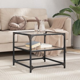 Mesa de centro superficie vidrio transparente acero 50x50x45 cm en Mesas de centro | Comprar online en Foru.es