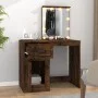 Tocador con LED madera contrachapada roble humo 90x50x132,5 cm de vidaXL, Tocadores para dormitorios - Ref: Foro24-816773, Pr...