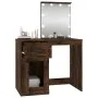 Tocador con LED madera contrachapada roble humo 90x50x132,5 cm de vidaXL, Tocadores para dormitorios - Ref: Foro24-816773, Pr...