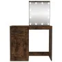 Tocador con LED madera contrachapada roble humo 90x50x132,5 cm de vidaXL, Tocadores para dormitorios - Ref: Foro24-816773, Pr...