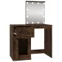 Tocador con LED madera contrachapada roble humo 90x50x132,5 cm de vidaXL, Tocadores para dormitorios - Ref: Foro24-816773, Pr...