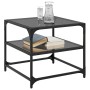 Mesa de centro superficie de vidrio acero negra 50x50x45 cm en Mesas de centro | Comprar online en Foru.es