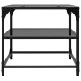 Mesa de centro superficie de vidrio acero negra 50x50x45 cm en Mesas de centro | Comprar online en Foru.es