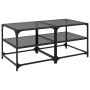 Mesa de centro superficie vidrio 2 uds acero negro 50x50x45 cm en Mesas de centro | Comprar online en Foru.es
