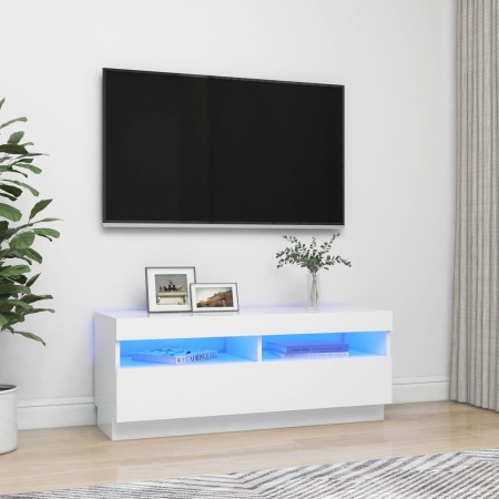 Mueble para TV con luces LED blanco 100x35x40 cm de vidaXL, Muebles TV - Ref: Foro24-804454, Precio: 77,20 €, Descuento: %