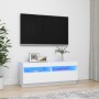 Mueble para TV con luces LED blanco 100x35x40 cm de vidaXL, Muebles TV - Ref: Foro24-804454, Precio: 77,20 €, Descuento: %