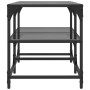 Mesa de centro superficie de vidrio acero negra 78,5x40x45 cm en Mesas de centro | Comprar online en Foru.es