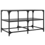 Mesa de centro superficie de vidrio acero negra 78,5x40x45 cm en Mesas de centro | Comprar online en Foru.es