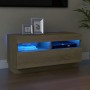 Mueble de TV con luces LED roble Sonoma 80x35x40 cm de vidaXL, Muebles TV - Ref: Foro24-804448, Precio: 71,04 €, Descuento: %