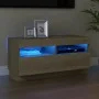 Mueble de TV con luces LED roble Sonoma 80x35x40 cm de vidaXL, Muebles TV - Ref: Foro24-804448, Precio: 72,06 €, Descuento: %