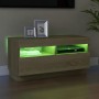 Mueble de TV con luces LED roble Sonoma 80x35x40 cm de vidaXL, Muebles TV - Ref: Foro24-804448, Precio: 71,04 €, Descuento: %