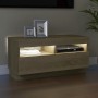 Mueble de TV con luces LED roble Sonoma 80x35x40 cm de vidaXL, Muebles TV - Ref: Foro24-804448, Precio: 71,04 €, Descuento: %