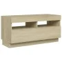 Mueble de TV con luces LED roble Sonoma 80x35x40 cm de vidaXL, Muebles TV - Ref: Foro24-804448, Precio: 72,06 €, Descuento: %