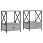 Mesita de noche 2 uds madera ingeniería gris Sonoma 50x41x65 cm de vidaXL, Mesitas de noche - Ref: Foro24-826090, Precio: 87,...