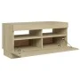 Mueble de TV con luces LED roble Sonoma 80x35x40 cm de vidaXL, Muebles TV - Ref: Foro24-804448, Precio: 72,06 €, Descuento: %