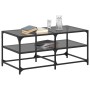 Mesa de centro superficie de vidrio acero negra 98,5x50x45 cm en Mesas de centro | Comprar online en Foru.es