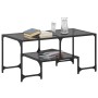 Mesa de centro superficie de vidrio acero negra 98,5x50x45 cm en Mesas de centro | Comprar online en Foru.es