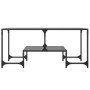 Mesa de centro superficie de vidrio acero negra 98,5x50x45 cm en Mesas de centro | Comprar online en Foru.es