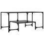Mesa de centro superficie de vidrio acero negra 98,5x50x45 cm en Mesas de centro | Comprar online en Foru.es