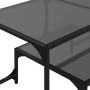 Mesa de centro superficie de vidrio acero negra 98,5x50x45 cm en Mesas de centro | Comprar online en Foru.es