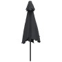 Sombrilla de jardín con luces LED palo de acero negro 300 cm de vidaXL, Sombrillas - Ref: Foro24-47134, Precio: 91,83 €, Desc...