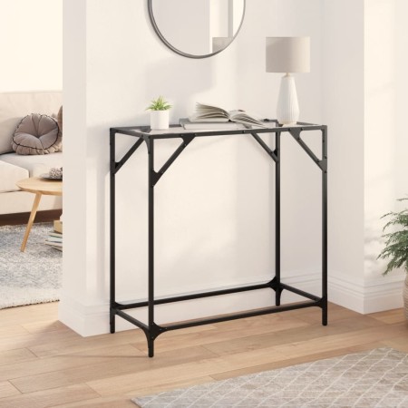 Mesa consola superficie vidrio transparente acero 80x35x81 cm en Mesas consola | Comprar online en Foru.es