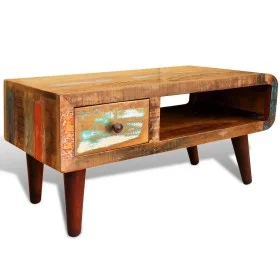 Mesa de centro con borde curvado 1 cajón madera reciclada de vidaXL, Mesas de centro - Ref: Foro24-241008, Precio: 230,09 €, ...