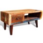Mesa de centro con borde curvado 1 cajón madera reciclada de vidaXL, Mesas de centro - Ref: Foro24-241008, Precio: 233,64 €, ...