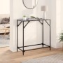Mesa consola con superficie de vidrio negro acero 80x35x81 cm en Mesas consola | Comprar online en Foru.es