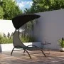 Lounger with steel awning and black fabric 167x80x195 cm by vidaXL, Loungers - Ref: Foro24-362706, Price: 83,37 €, Discount: %